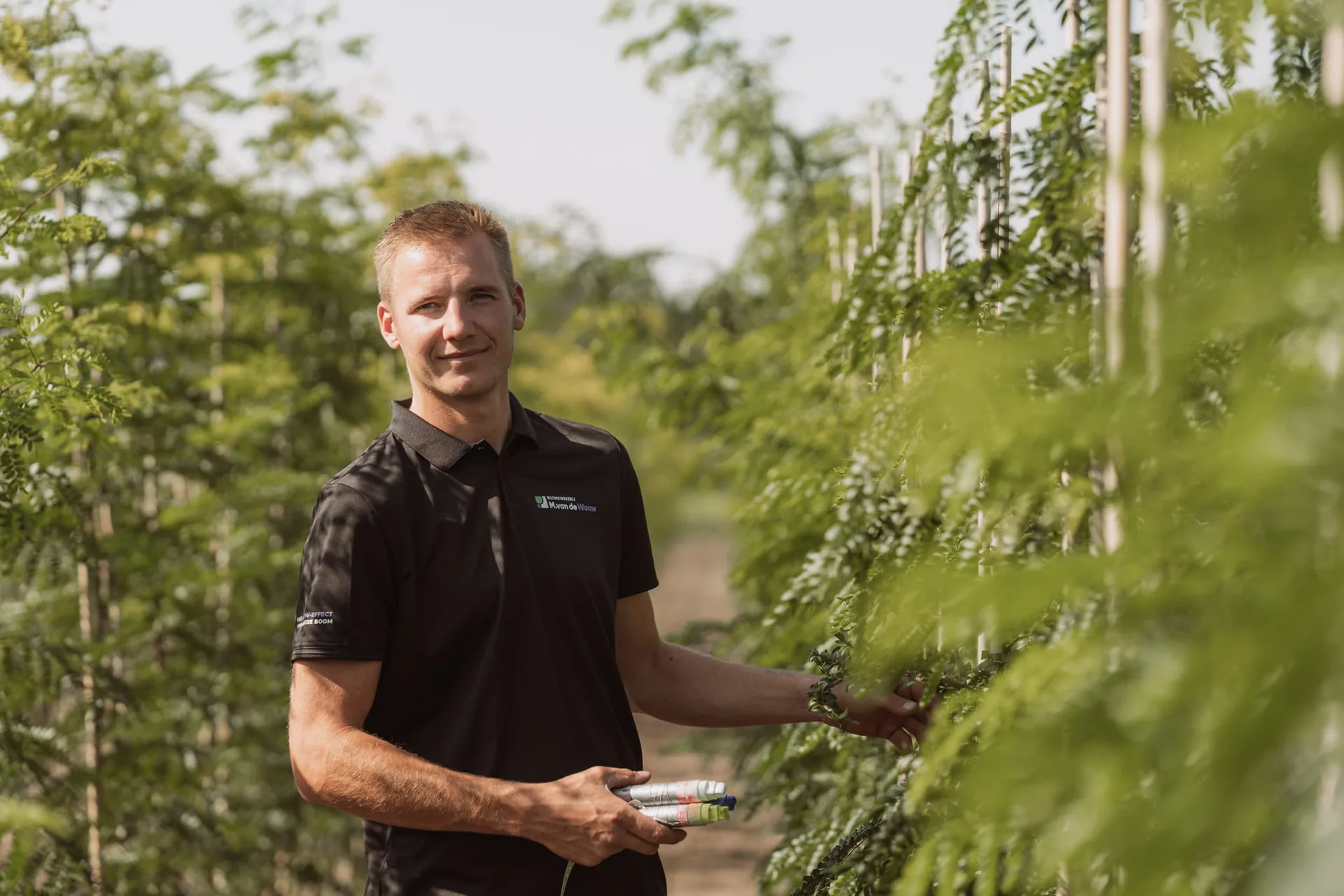 Martijn van de Wouw op de kwekerij